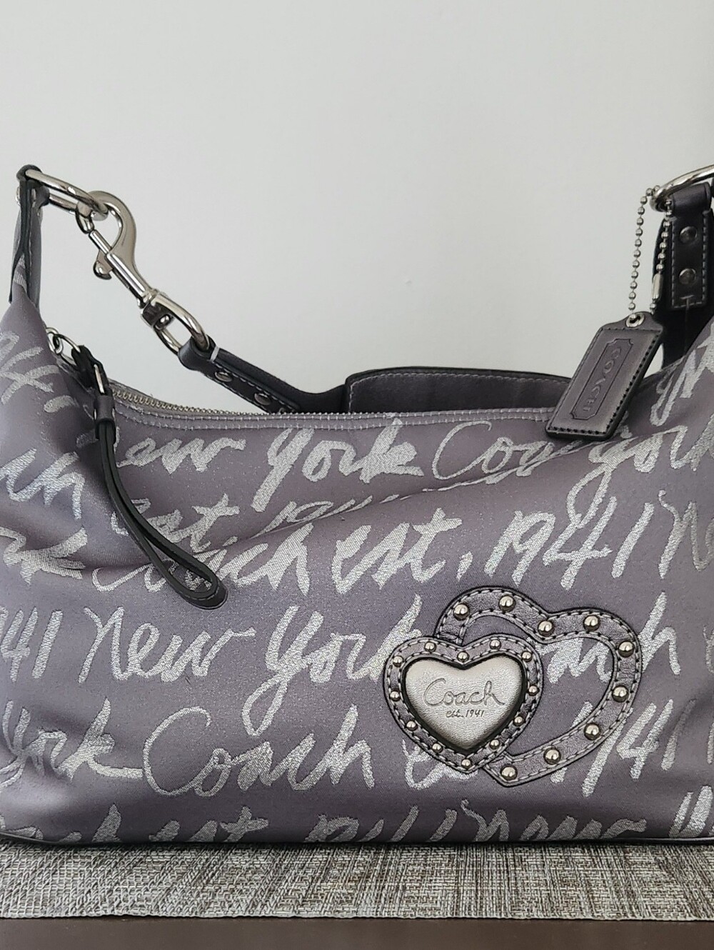 Coach Limited Edition Poppy Lurex Script Silver